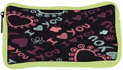 

Snoogg Eco Friendly Canvas I Love You Black Pattern Designer Student Pen Pencil Case Coin Purse Pouch Cosmetic Makeup Bag (GREEN) Pouch(Multicolor)