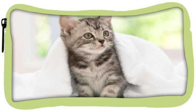 

Snoogg Eco Friendly Canvas Cute Kitty Designer Student Pen Pencil Case Coin Purse Pouch Cosmetic Makeup Bag (GREEN) Pouch(Multicolor)