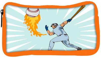

Snoogg Eco Friendly Canvas Baseball Player Batting Ball Flames Student Pen Pencil Case Coin Purse Pouch Cosmetic Makeup Bag (ORANGE) Pouch(Multicolor)
