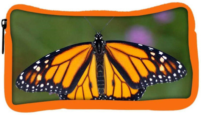 

Snoogg Eco Friendly Canvas Monarch Butterfly Designer Student Pen Pencil Case Coin Purse Pouch Cosmetic Makeup Bag (ORANGE) Pouch(Multicolor)