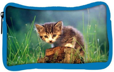 

Snoogg Eco Friendly Canvas Kitty Designer Student Pen Pencil Case Coin Purse Pouch Cosmetic Makeup Bag (BLUE) Pouch(Multicolor)