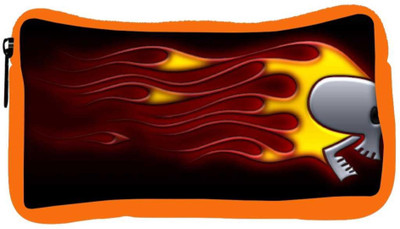 

Snoogg Eco Friendly Canvas Fury Skull Designer Student Pen Pencil Case Coin Purse Pouch Cosmetic Makeup Bag (ORANGE) Pouch(Multicolor)