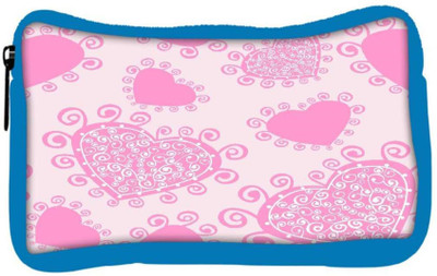 

Snoogg Eco Friendly Canvas Pink Heart White Pattern Designer Student Pen Pencil Case Coin Purse Pouch Cosmetic Makeup Bag (BLUE) Pouch(Multicolor)
