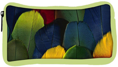 

Snoogg Eco Friendly Canvas Colorful Feathers Designer Student Pen Pencil Case Coin Purse Pouch Cosmetic Makeup Bag (GREEN) Pouch(Multicolor)