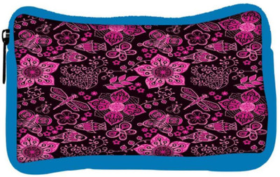 

Snoogg Eco Friendly Canvas Pink Floral Black Pattern Designer Student Pen Pencil Case Coin Purse Pouch Cosmetic Makeup Bag (BLUE) Pouch(Multicolor)