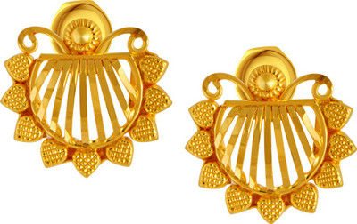 Gold earrings in pc jewellers shop