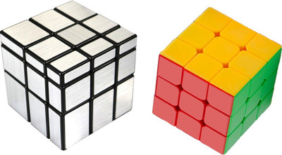 

MEGAEMART Silver Mirror cube and stickerless cube(2 Pieces)