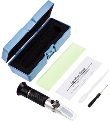 

BalRama Erma Portable Handheld Refractometer Brix (0-32%) Portable Sugar Content Tester SG Specific Gravity Tool Handheld Hydrometer for Measuring Sugars with Automatic Temperature Compensation 0-32% Refractometer Perfect for Sugar, Food, Beverage, Soybea