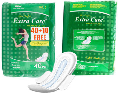 

Extra Care Sanitary Pad Green 40+10 XXL For-Women,Girls Sanitary Pad