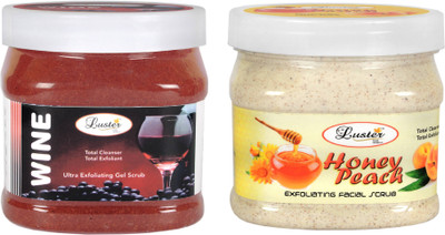 

Luster Wine Gel Scrub + Honey Peach Facial Scrub(1000 ml)
