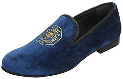

Bare Skin Octagon lion blue velvet slip on shoe Casuals For Men(Blue