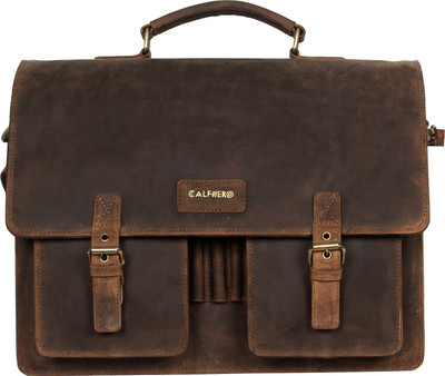 

Calfnero Men Casual Brown Genuine Leather Messenger Bag