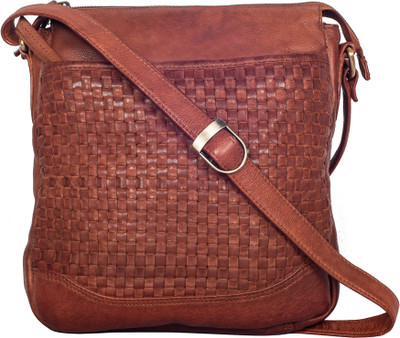 

Calfnero Women Casual Brown Genuine Leather Sling Bag