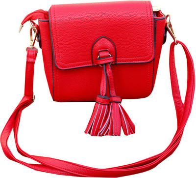 

HD Women Casual Red Leatherette Sling Bag