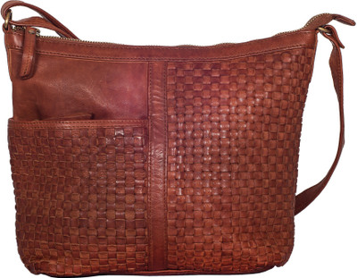 

Calfnero Women Casual Brown Genuine Leather Sling Bag