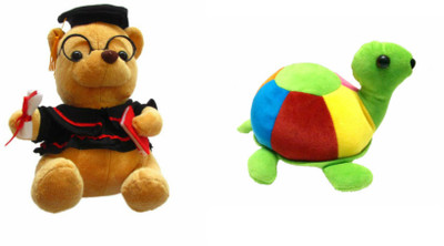 Deals India Scholar teddy (20cm) and Tortoise (6.7 inch ) combo (set of 2) - 20 cm(Multicolor) Flipkart
