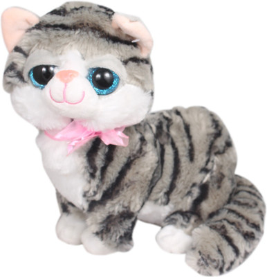 

Tickles Grey Cute Little Kitten Soft Toy - 28 cm(Grey)