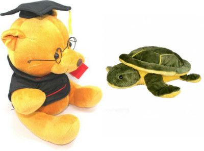 

Deals India Scholar Teddy (20 cm) and turtle (25 cm) Combo Set of 2 - 20 cm(Multicolor)