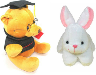 Deals India Scholar Teddy (20 cm) and character Rabit (26 cm) Combo Set of 2 - 20 cm(Multicolor) Flipkart