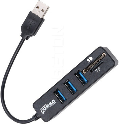 

OLECTRA Premium series 3 PORT USB 2.0 HUB ~ CARD READER USB HUB (Black) Premium Series Card reader and Hub USB Charger(Multicolor)