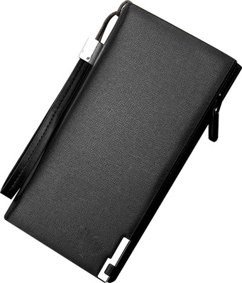 

Crossbody Men Black Artificial Leather Wallet(12 Card Slots)