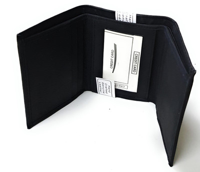 11e Men Black Genuine Leather Wallet(8 Card Slots)