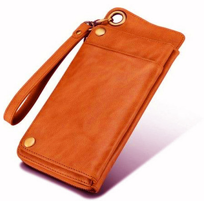 

Toughstance Men Tan Genuine Leather Wallet(16 Card Slots)