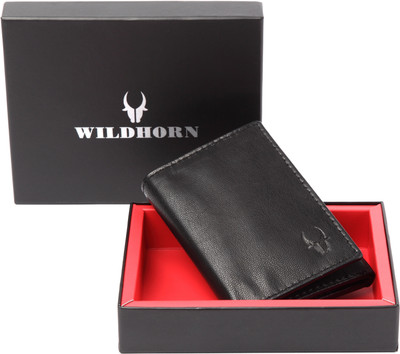 

WildHorn Men Black Genuine Leather Wallet(5 Card Slots)