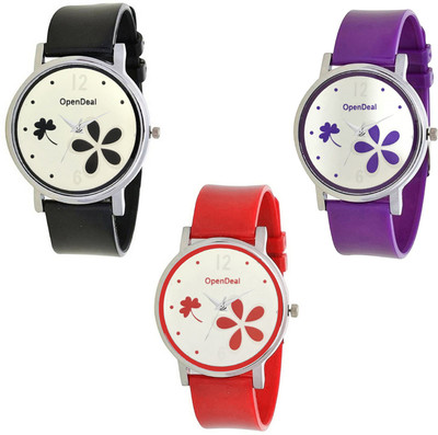 

OpenDeal New Graceful Flower Multicolour Dial Analogue Watch For Girls & Women 302-21 Watch - For Girls