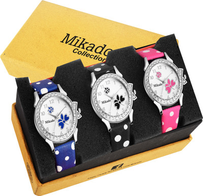 

Mikado NKD SALE OFFER FOR BUTTERFLY WOMEN COMBO WATCHES(PACK OF 3) Watch - For Women