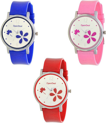 

OpenDeal New Graceful Flower Multicolour Dial Analogue Watch For Girls & Women 302-34 Watch - For Girls