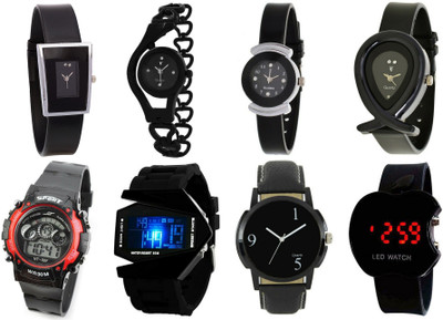 

NUBELA Family Mix Stylish Combo of 8 Analog-Digital NFS007 Watch - For Men & Women