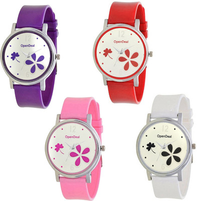 

OpenDeal New Graceful Flower Multicolour Dial Analogue Watch For Girls & Women 302-48 Watch - For Girls