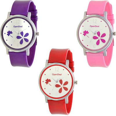 

OpenDeal New Graceful Flower Multicolour Dial Analogue Watch For Girls & Women 302-30 Watch - For Girls