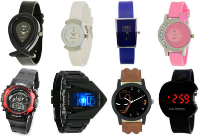 

NUBELA Family Mix Stylish Combo of 8 Analog-Digital NFS_12 Watch - For Men & Women