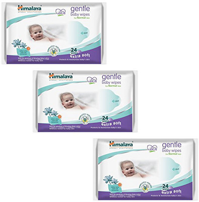 

Himalaya Gentle Baby Wipes (Pack of 3) For Normal Skin Indian Lotus Cools And Moisturizes(3 Pieces)