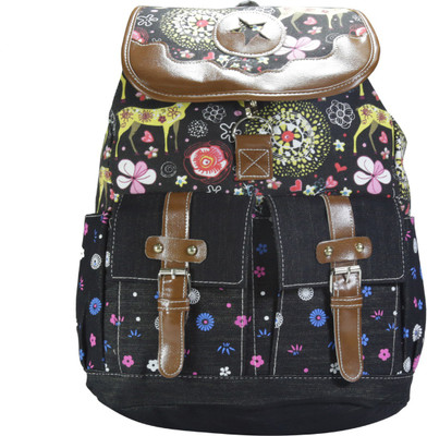

Desence Stylish Casual College Backpack For Girl's 5 L Backpack(Multicolor), Black