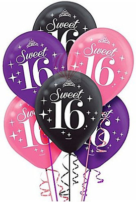

PartyballoonsHK Printed Celebrate Sweet 16 Birthday (Pack of 30) Balloon(Multicolor, Pack of 1)
