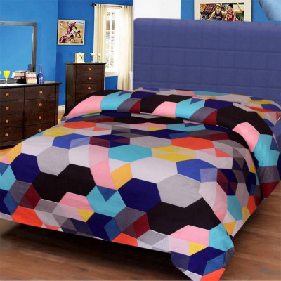 garima 7 star 144 TC Microfiber Single Abstract Flat Bedsheet(Pack of 1, Multicolor)