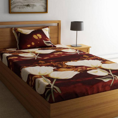 garima 7 star 144 TC Microfiber Single Printed Flat Bedsheet(Pack of 1, Multicolor)