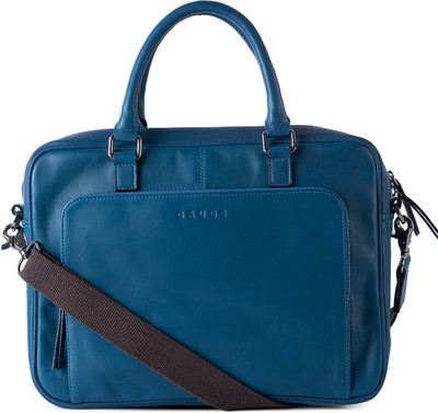 

Gauge Machine Leather Laptop Bag Medium Briefcase - For Men & Women(Navy)