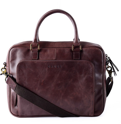 

Gauge Machine Leather Laptop Bag Medium Briefcase - For Men & Women(Brown)