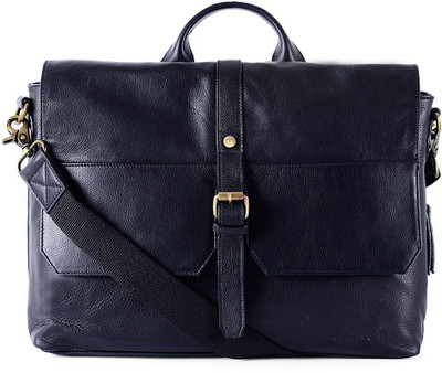 

Gauge Machine Textured Leather Satchel Medium Briefcase - For Men & Women(Black)