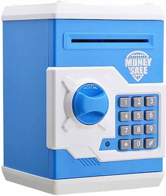 

starsky Money Safe Kids Savings ATM Bank with Electronic Lock Coin Bank (Blue) Coin Bank(Blue)