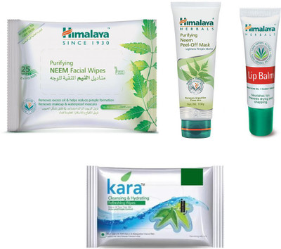 

Himalaya Purifying Neem Facial Wipes, Purifying Neem Peel Off Mask, Lip Balm, Skin Care Wipes(Set of 4)