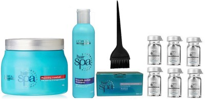 56% OFF on Professional kit Of Hair Brush,L'Oreal Professional Hair Spa  Repairing Cream bath 490 gm,Smooth Revival Shampoo 230 ml,with stimulating  concentrate (Pack Of 6)(Set of 4) on Flipkart 