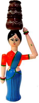 

Crafts India Wooden Pot Carrying Lady - Kaveri(Multicolor)
