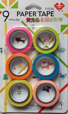 

BestUBuy Multicolor Plain Paper Tape 9mm x 5m Drafting Tape(9 mm x 5 m)