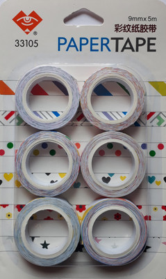 

BestUBuy Star, Dot, Heart, Flower and Strips Design Paper Tape Drafting Tape(9 mm x 5 m)