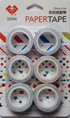 

BestUBuy Star, Dots, Heart,Flower and Strips Design Paper Tape Drafting Tape(15 mm x 5 m)